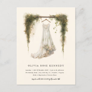 Carte Postale Forêt d'aquarelle enchantée Fête des mariées bohèm