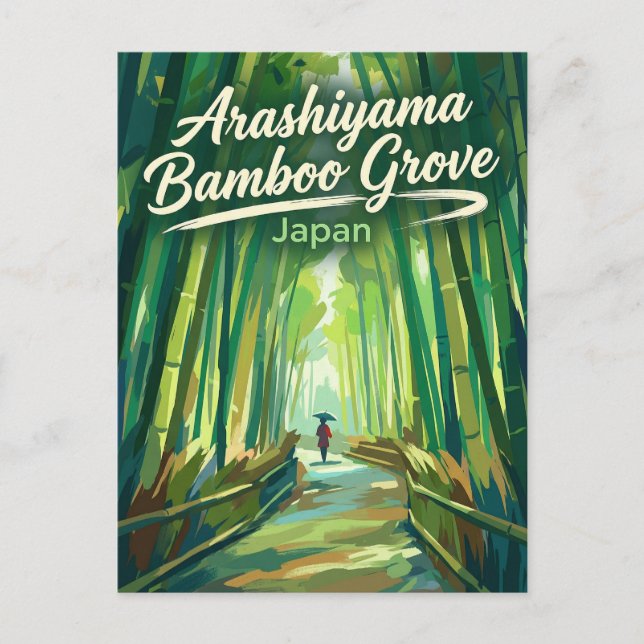 Carte Postale Forêt de bambou d'Arashiyama Japon (Devant)
