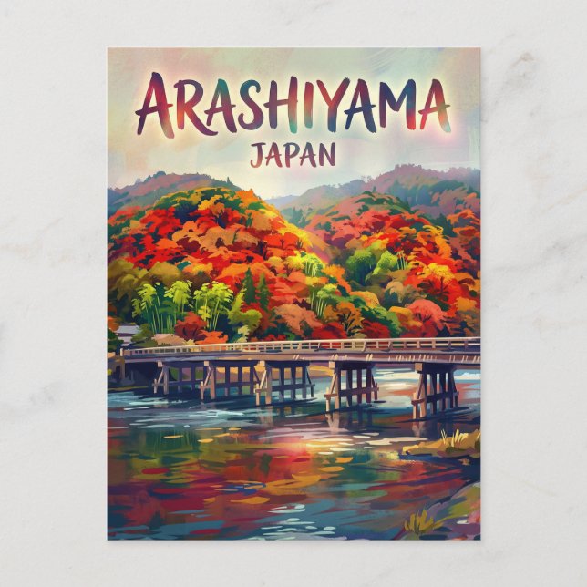 Carte Postale Forêt de bambou d'Arashiyama Japon (Devant)