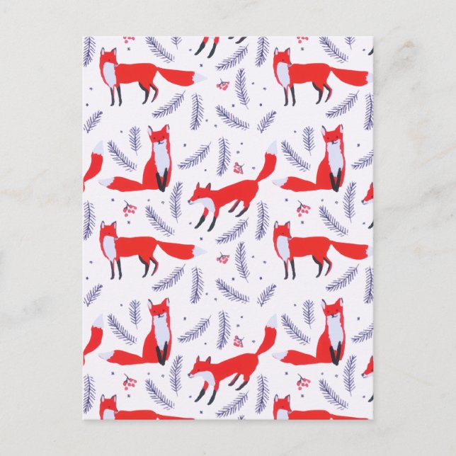 Carte Postale Forêt de bois souriant Végétation Renard rouge (Devant)