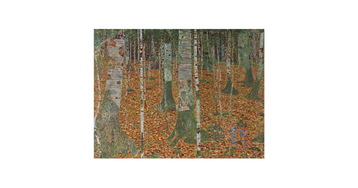 Carte Postale Forêt de bouleau par Gustav Klimt, art vintage