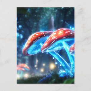 Carte Postale Forêt de champignons