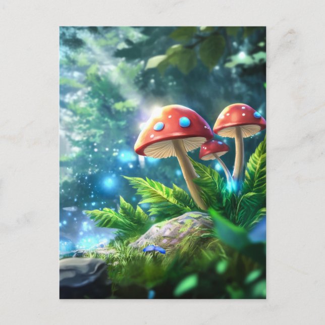 Carte Postale Forêt de champignons (Devant)