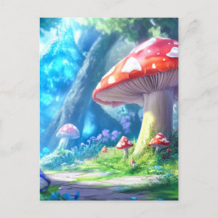Carte Postale Forêt de champignons