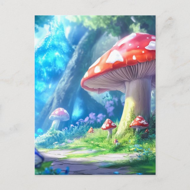 Carte Postale Forêt de champignons (Devant)