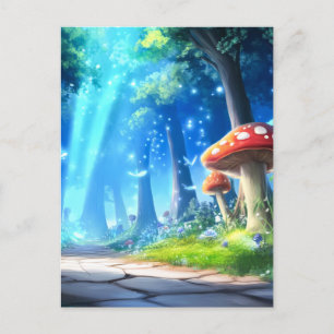 Carte Postale Forêt de champignons