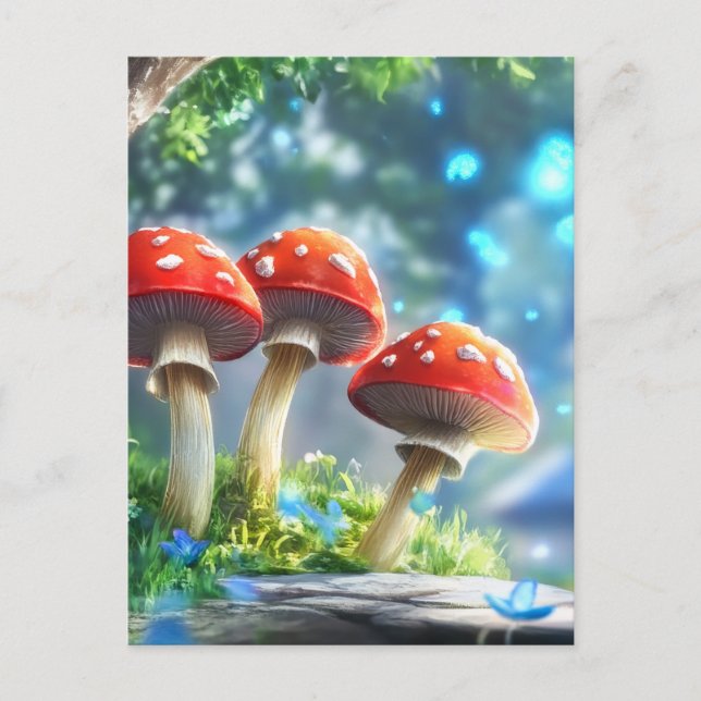 Carte Postale Forêt de champignons (Devant)