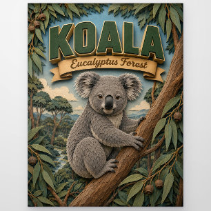 Carte Postale Forêt de eucalyptus de koala POPCUT
