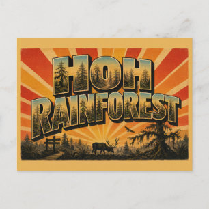 Carte Postale Forêt de Hoh WA Forêt ancienne et moussue Art