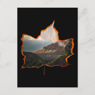 CARTE POSTALE FORÊT DE MONTAGNE AUX FEUILLES D'AUTOMNE