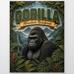 Carte Postale Forêt de montagne de gorille POPCUT