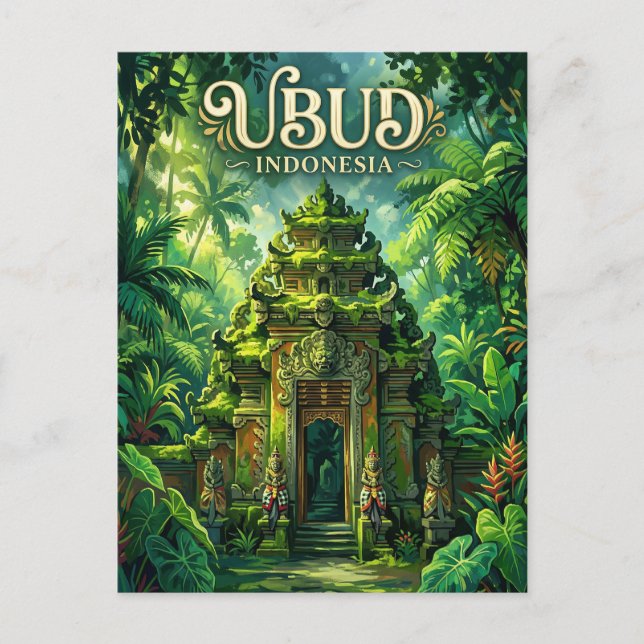 Carte Postale Forêt de singes d'Ubud Indonésie (Devant)