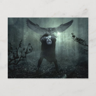 Carte Postale Forêt d'Imaginaire Femme Déplaisante Oiseau noir H