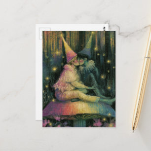 Carte Postale Forêt fantaisiste Art de romance de conte de fées