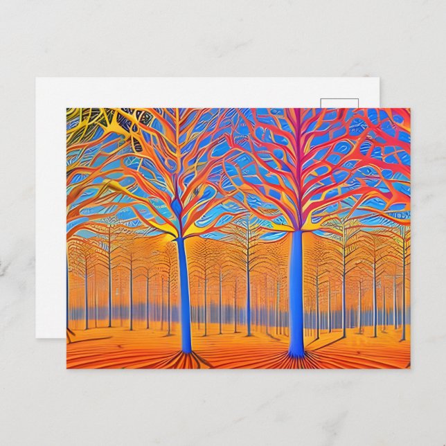 Carte Postale Forêt forestière d'Art Moderne (Devant / Derrière)