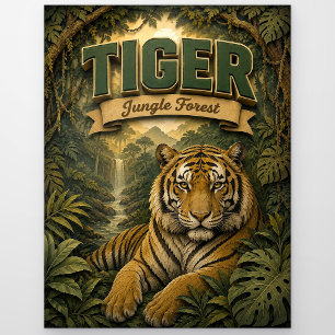 Carte Postale Forêt Jungle Tigre POPCUT