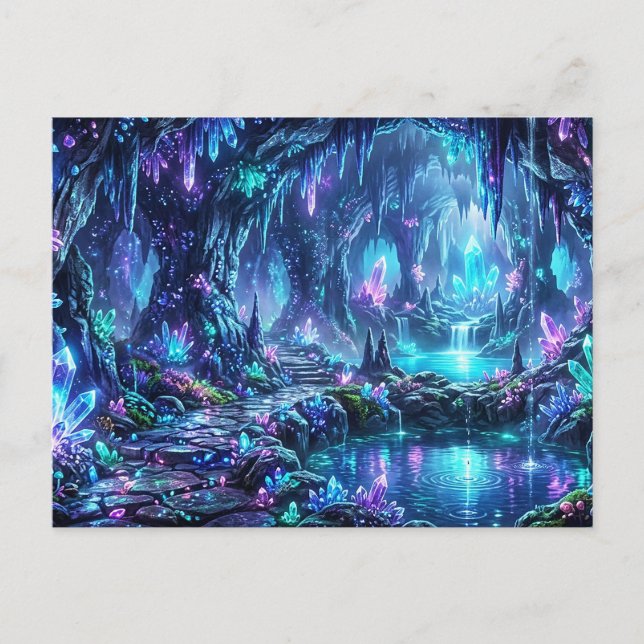 Carte Postale Forêt lumineuse avec lac (Devant)