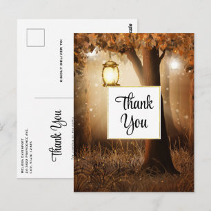 Carte Postale Forêt magique avec Fairy Lights Merci