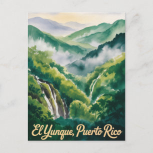Carte Postale Forêt nationale d'El Yunque à Porto Rico Aquarelle