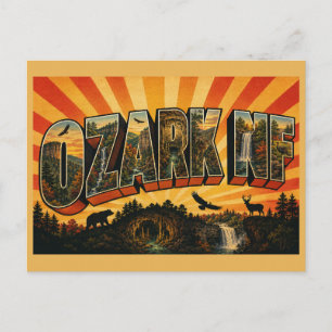 Carte Postale Forêt nationale d'Ozark AR Art de voyage vintage