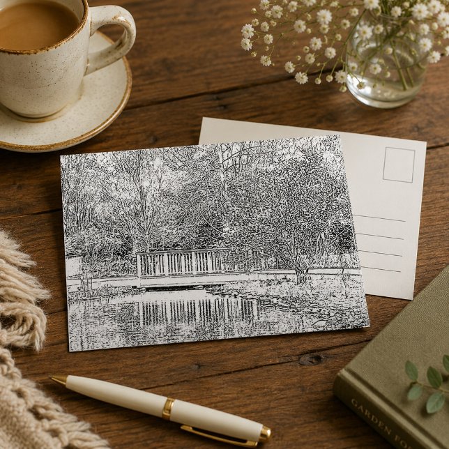 Carte Postale Forêt Noir et Blanc (Créateur téléchargé)