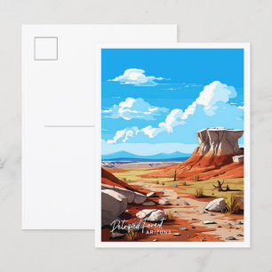 Carte Postale Forêt pétrifiée Arizona Art Travel illustration