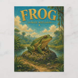 Carte Postale Forêt pluviale de grenouilles Zones humides Aquare