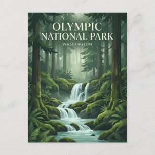 Carte Postale Forêt Pluviale de Hoh Cascade Washington