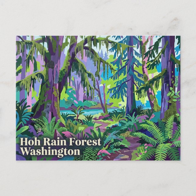 Carte Postale Forêt pluviale de Hoh Washington États-Unis (Devant)