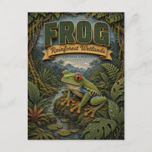 Carte Postale Forêt tropicale humide de grenouilles POPCUT
