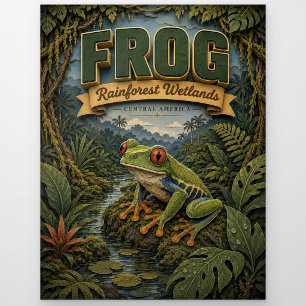 Carte Postale Forêt tropicale humide de grenouilles POPCUT