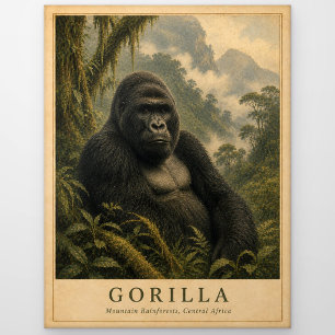 Carte Postale Forêt tropicale montagneuse de Gorille VINTAGE