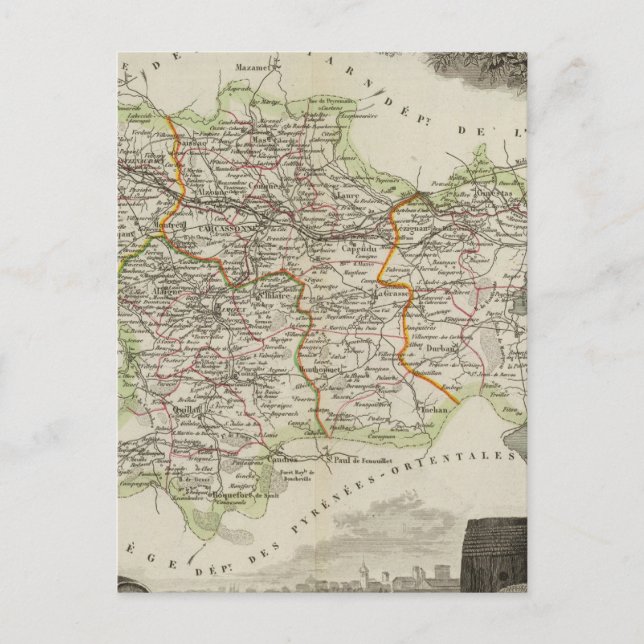 Carte Postale Forêts montrées par le district de stippling (Devant)