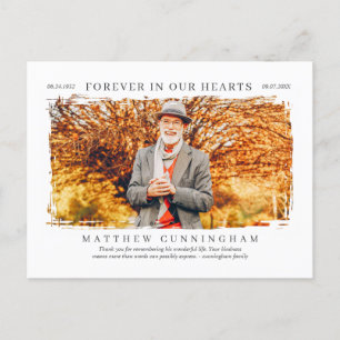 Carte Postale Forever in our Hearts Mémorial Photo simple modern