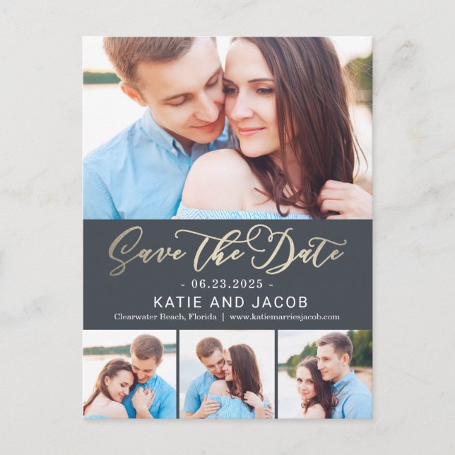 Carte Postale Forever Love ÉDITABLE COULEUR Enregistrer La Date (Devant)