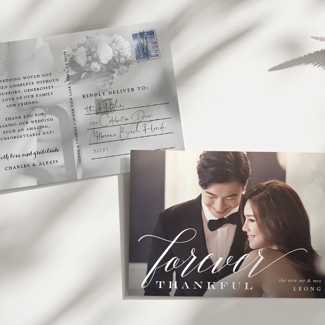 Carte Postale Forever Merci Merci photo Mariage  (Créateur téléchargé)