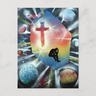 Carte Postale Forlorn Figure Colorée Croix Universe