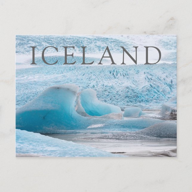 Carte Postale Formations de glace glaciaire bleue, horizontales (Devant)