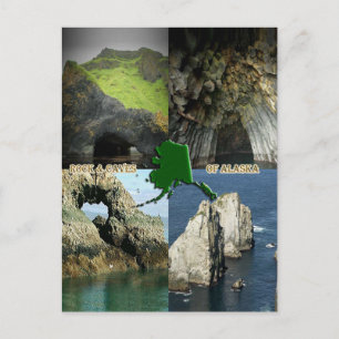 Carte Postale Formations rocheuses et grottes en Alaska Collage