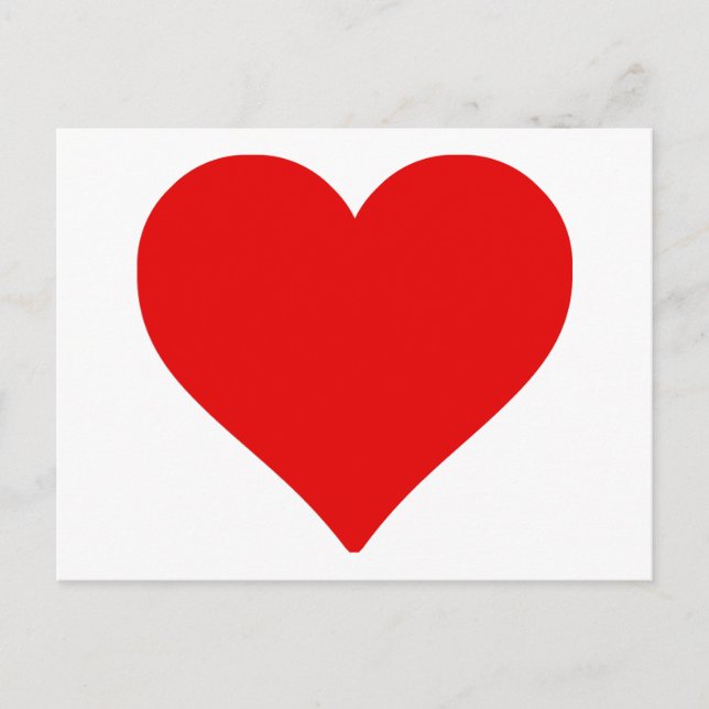 Carte Postale Forme de cœur rouge amour classique minimalisme (Devant)