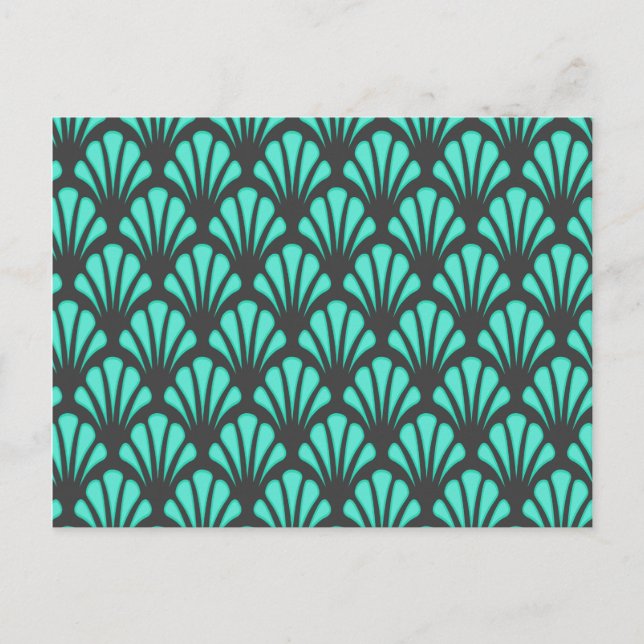 Carte Postale Forme de coquille Art déco (Devant)