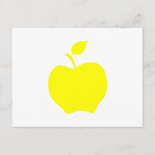 Carte Postale Forme de pomme jaune