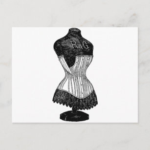 Carte Postale Forme de robe vintage Corset