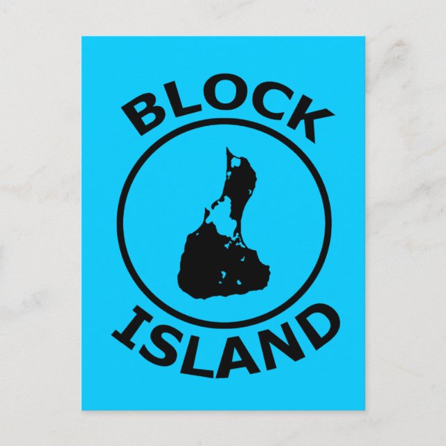 Carte Postale Forme d'île de bloc à l'intérieur du cercle (Devant)
