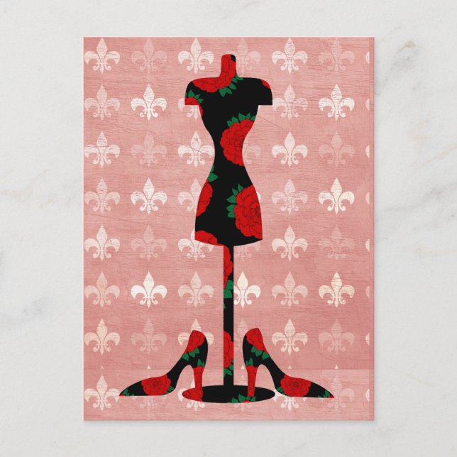 Carte Postale Forme et talons rose (Devant)