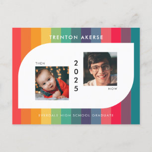 Carte Postale Forme géométrique rétro colorée Photo de graduatio