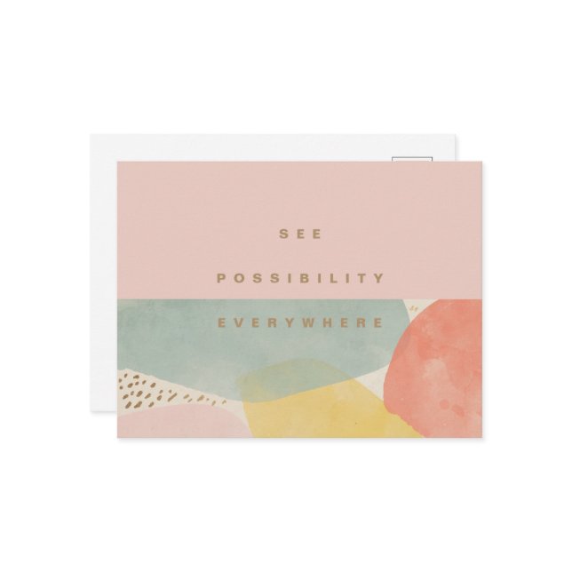 Carte Postale Formes Abstraites de devis modernes (Devant/Arrière en situation)