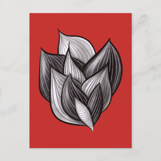 Carte Postale Formes Abstraites Rouge Et Noir Minimaliste Modern