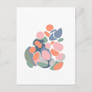 Carte Postale Formes biologiques Abstraites modernes Art en coul