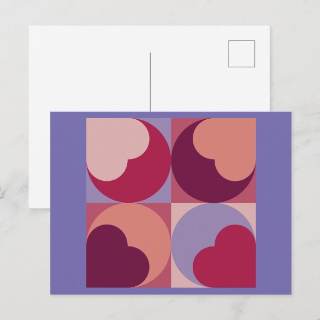 Carte Postale Formes cardiaques (Devant / Derrière)